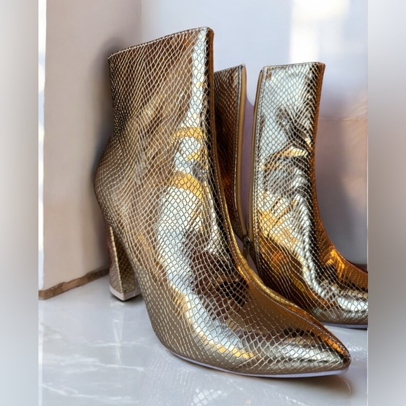 Gold ankle boots, size 37 NEW - Picture 3 of 12